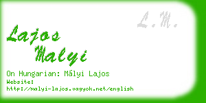 lajos malyi business card